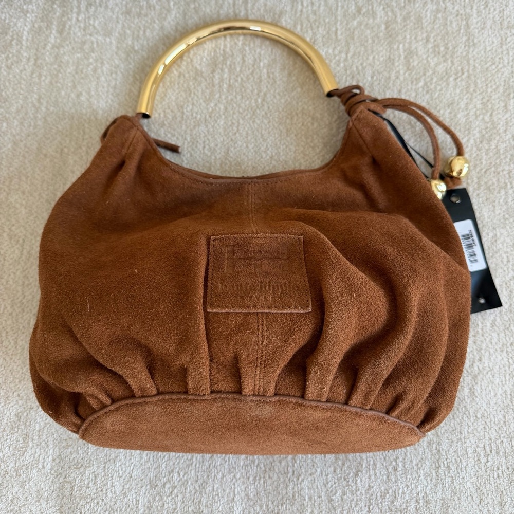 Haute Hippie Suede Hobo Bag with Gold Detail - Picture 9 of 15